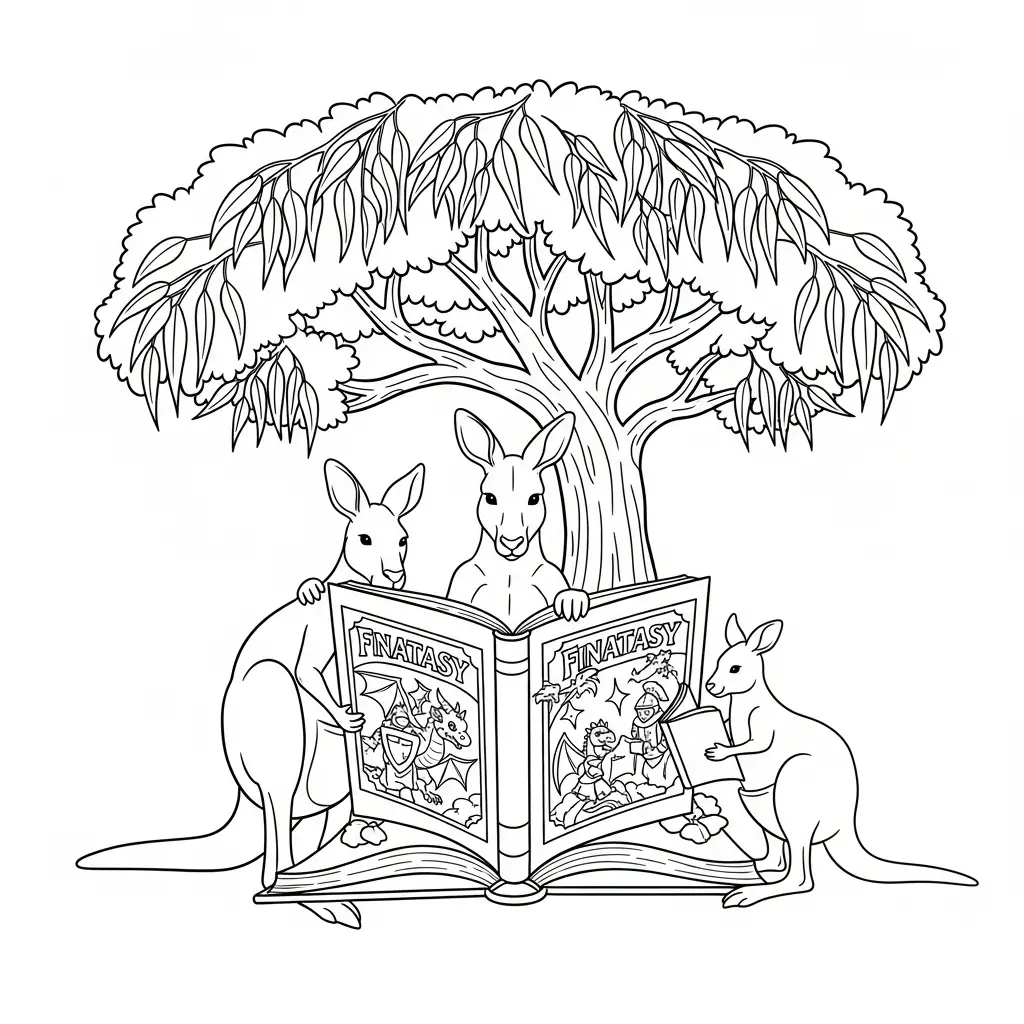 Canguros para colorear para imprimir gratis 3