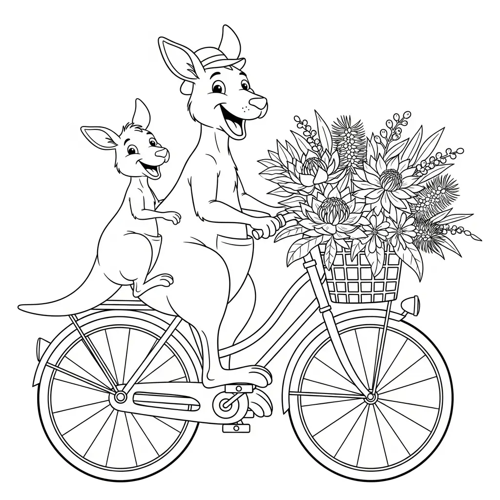 Canguros para colorear para primaria