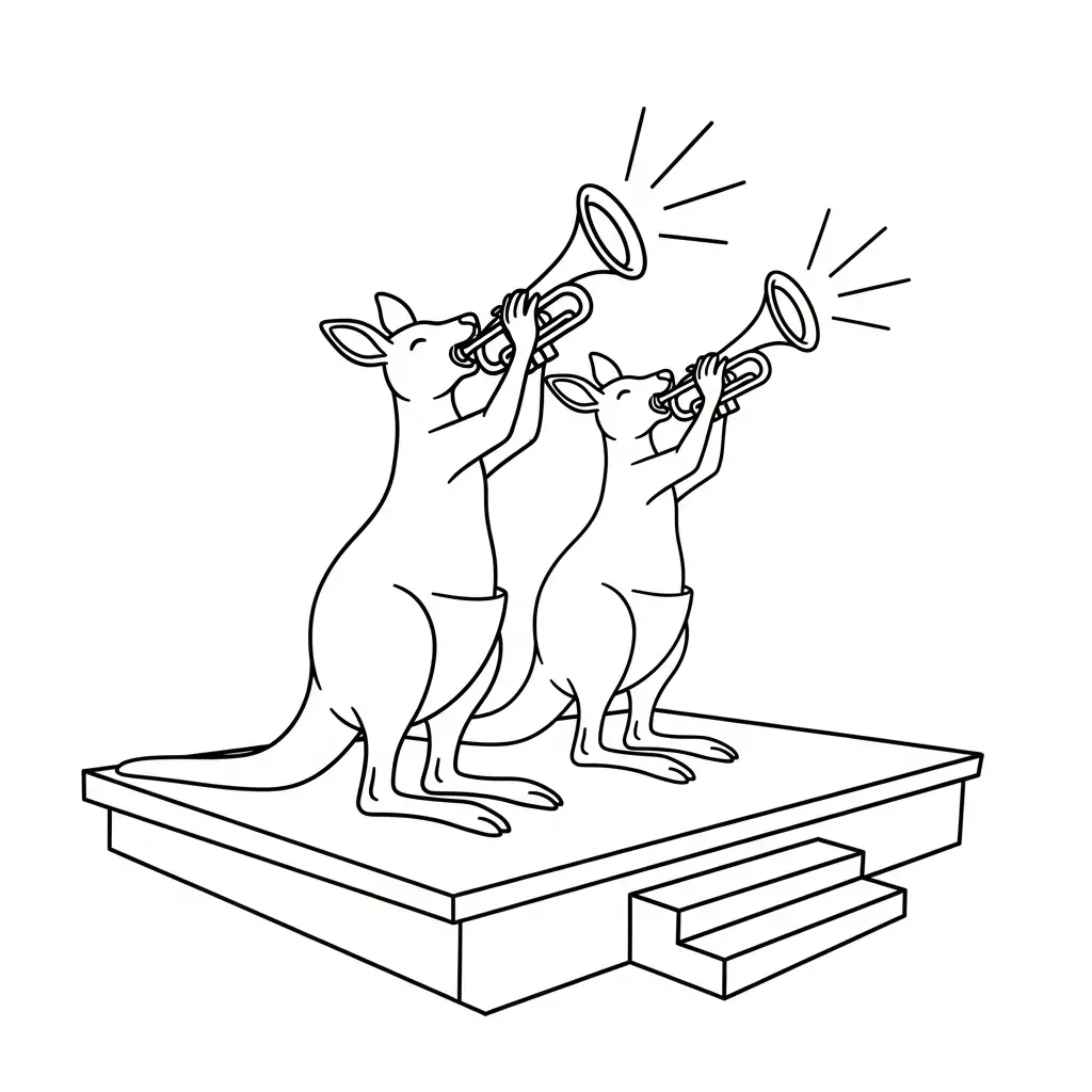 Canguros para colorear gratis 1