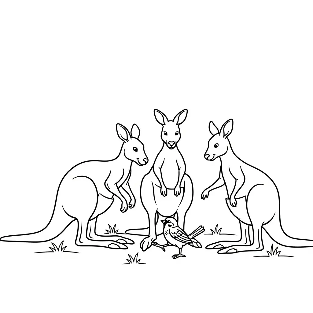 imprimir Canguros para colorear