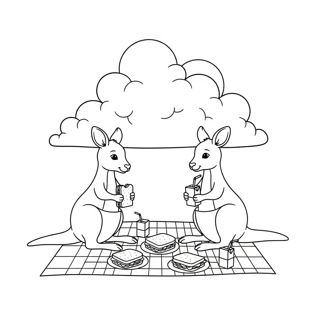 Canguros para colorear gratis para imprimir 1