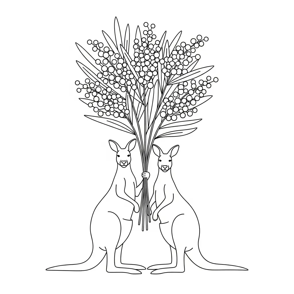 imagen de Canguros para colorear para niño 1