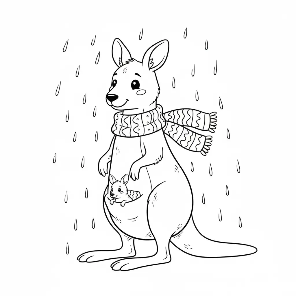 Canguros para colorear y recortar