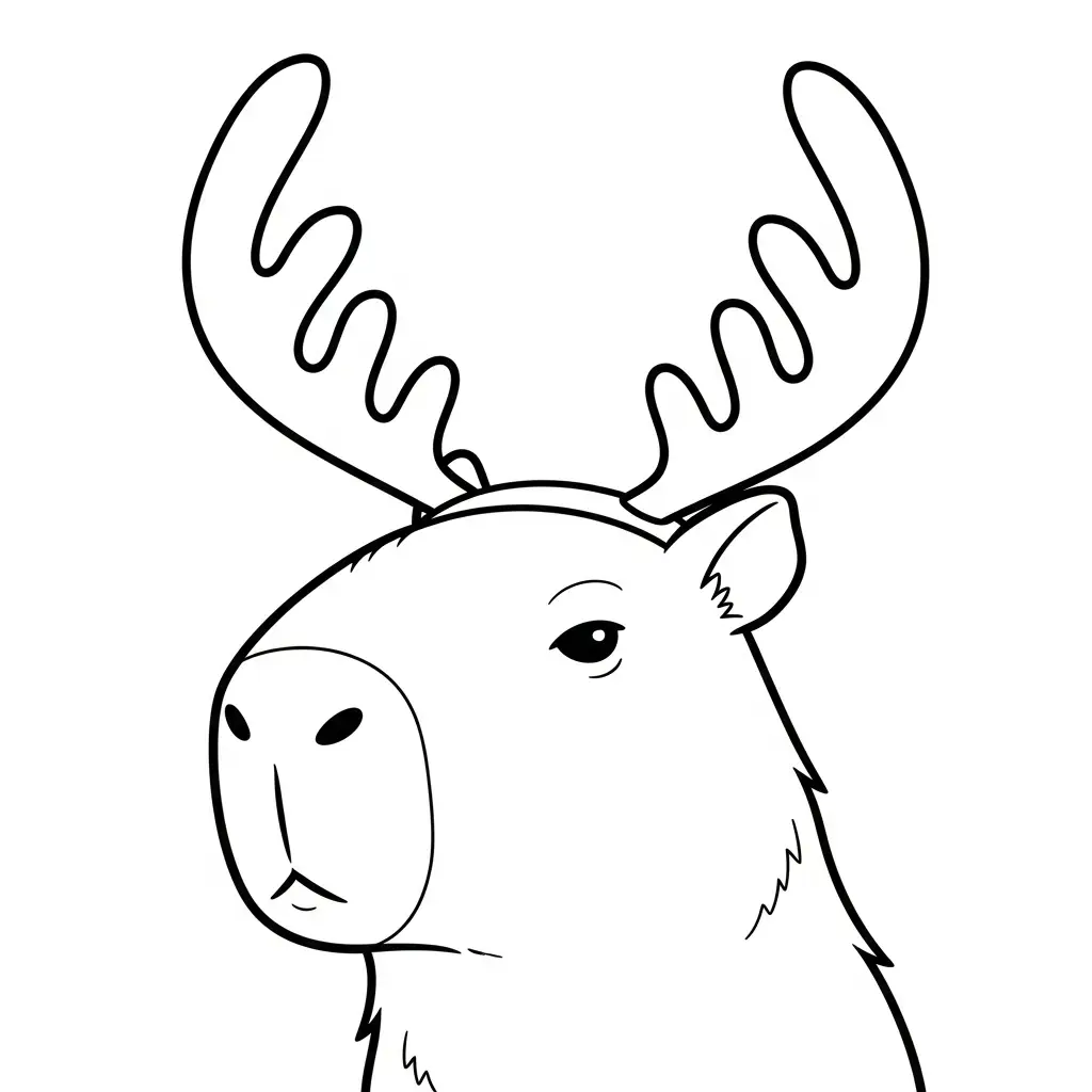 Capibara de Navidad para colorear para niño de 8 años