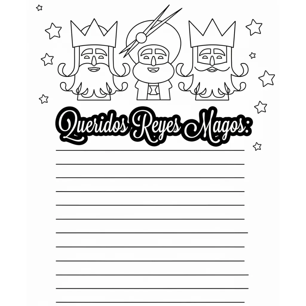 imprimir Carta Reyes Magos 12 para colorear
