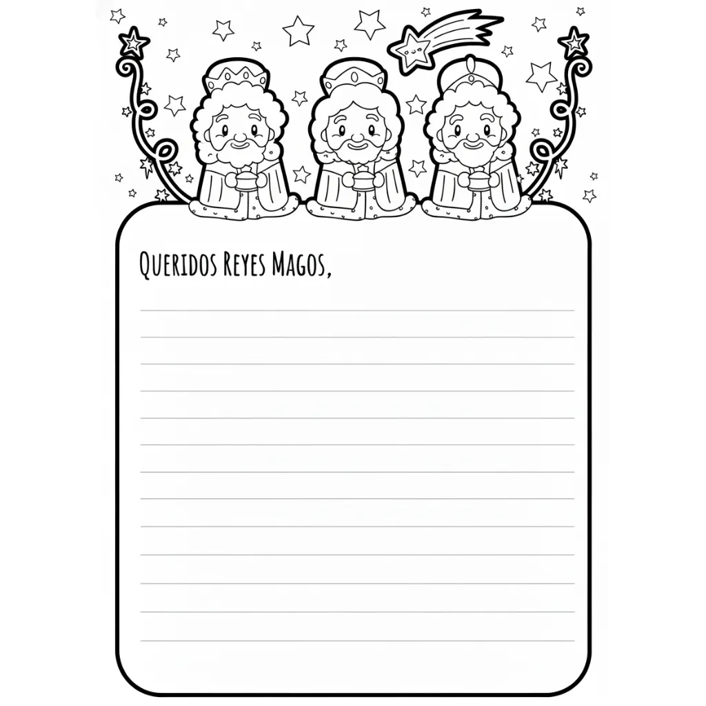 para imprimir Carta Reyes Magos 15 para colorear gratis