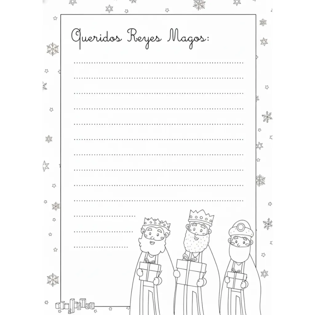 Carta Reyes Magos 16 para colorear para imprimir pdf gratis