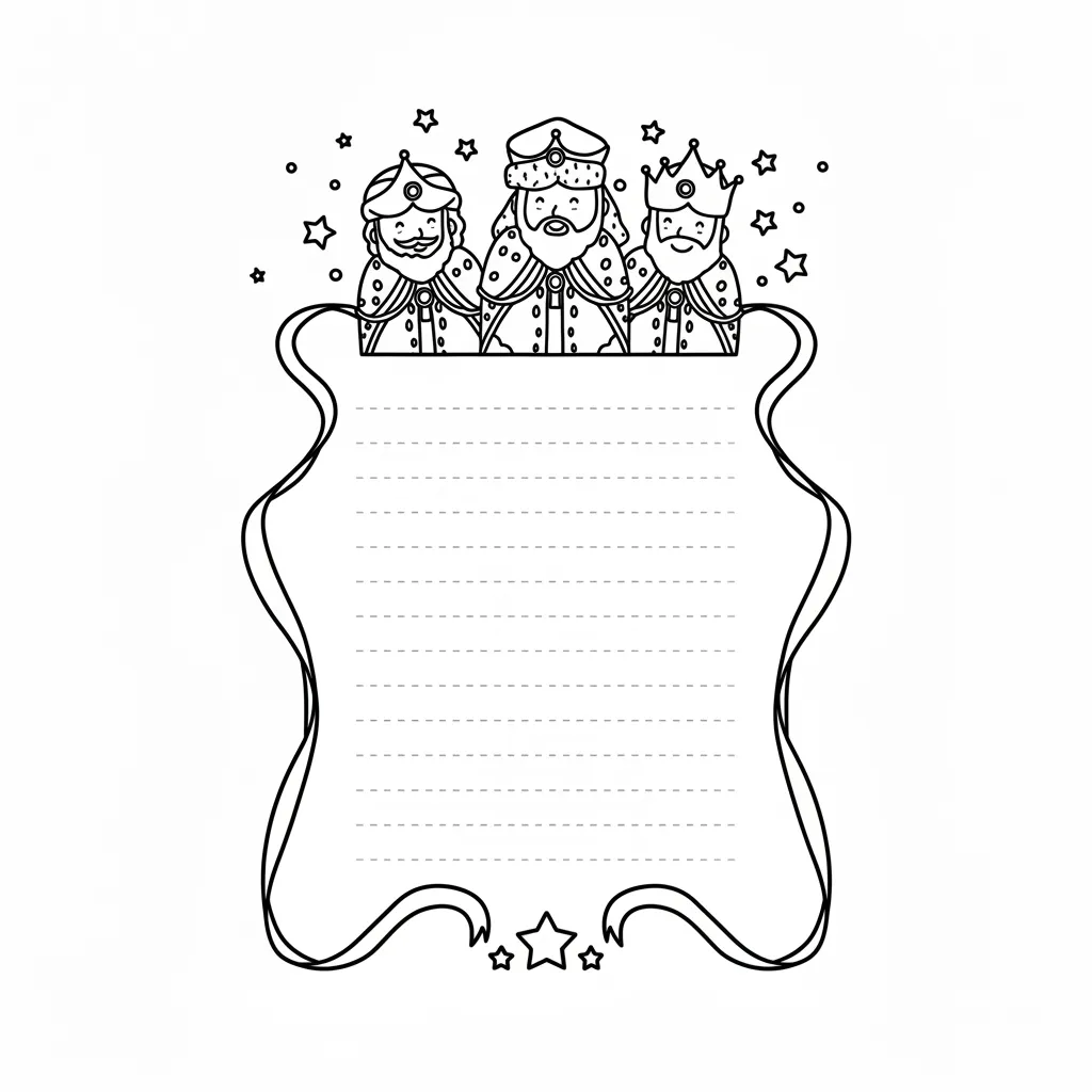 Carta Reyes Magos 17 para colorear para imprimir gratis