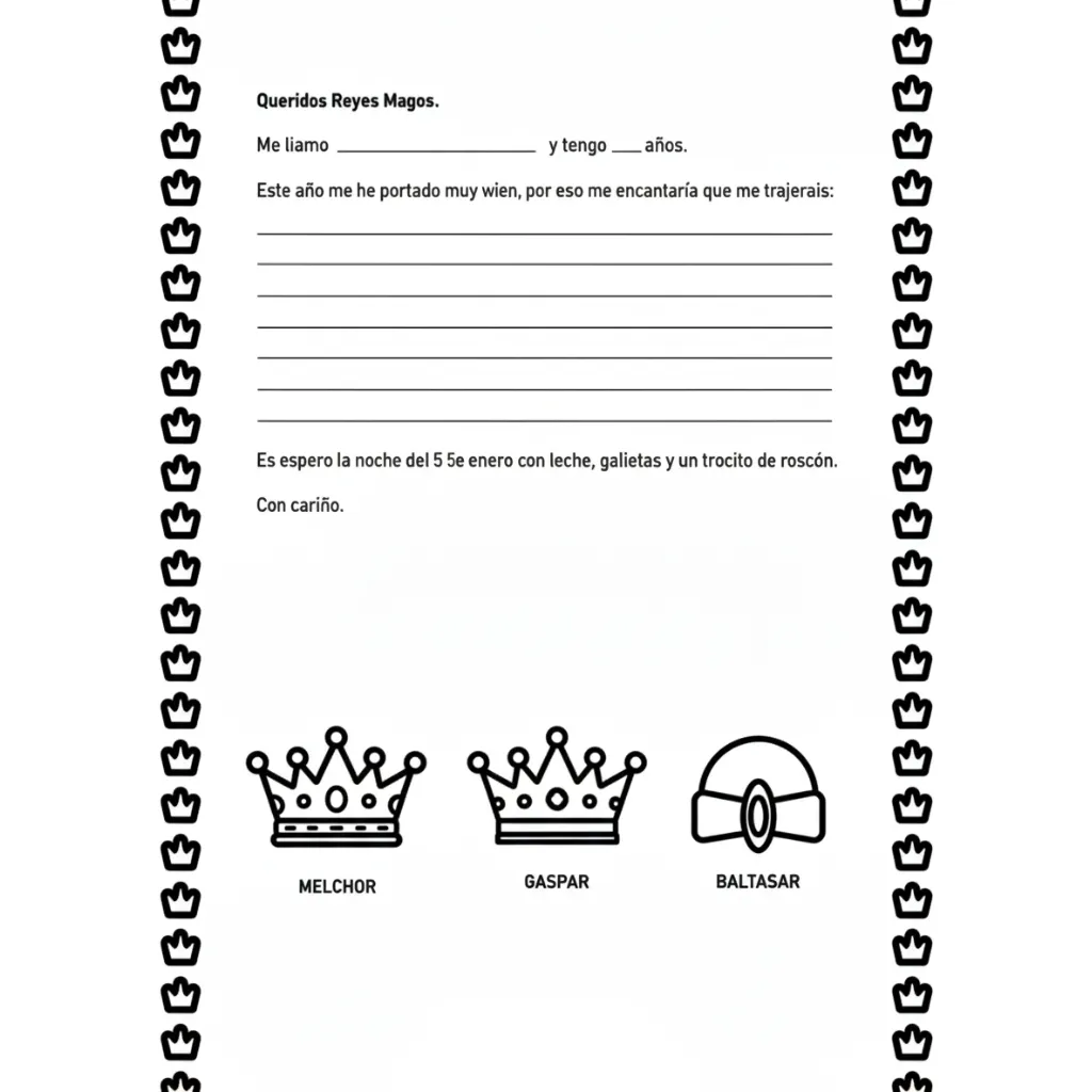 para imprimir Carta Reyes Magos 21 para colorear gratis