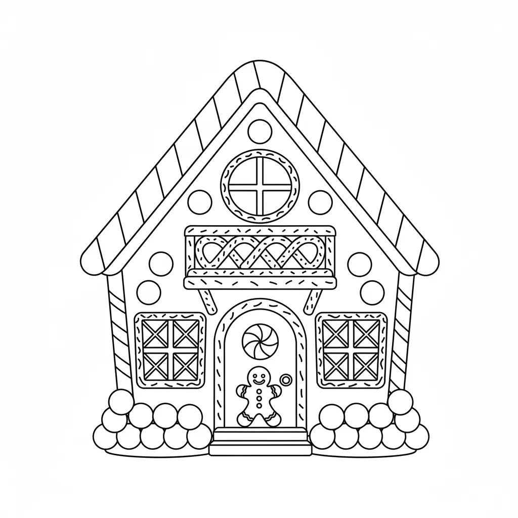 Casa de Jengibre para colorear para niño de 4 años