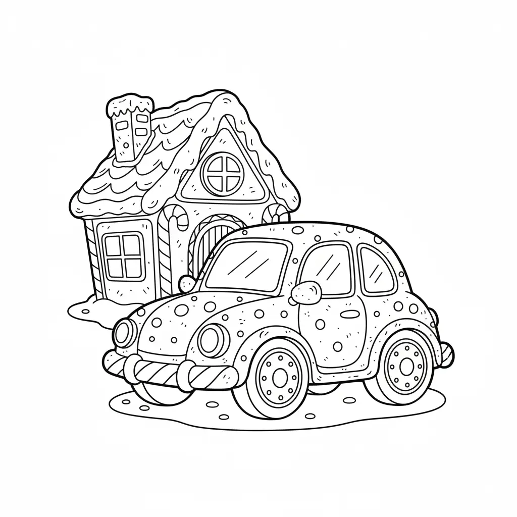 Casa de Jengibre para colorear y recortar