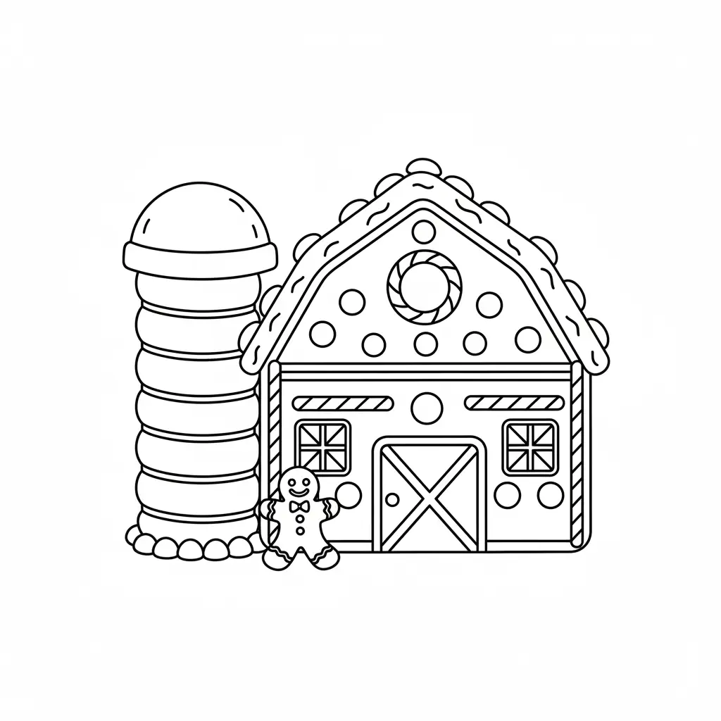 Casa de Jengibre para colorear para niños para descargar