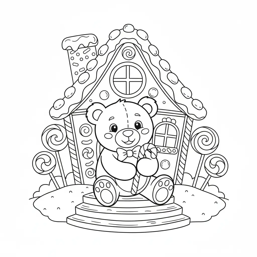 Casa de Jengibre para colorear para imprimir para niño de 9 años