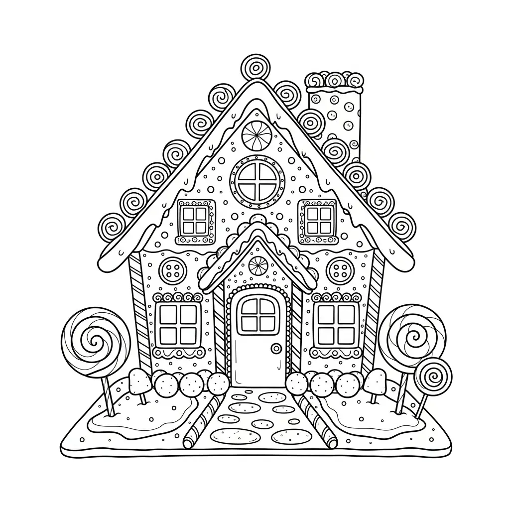 Casa de Jengibre para colorear para primaria