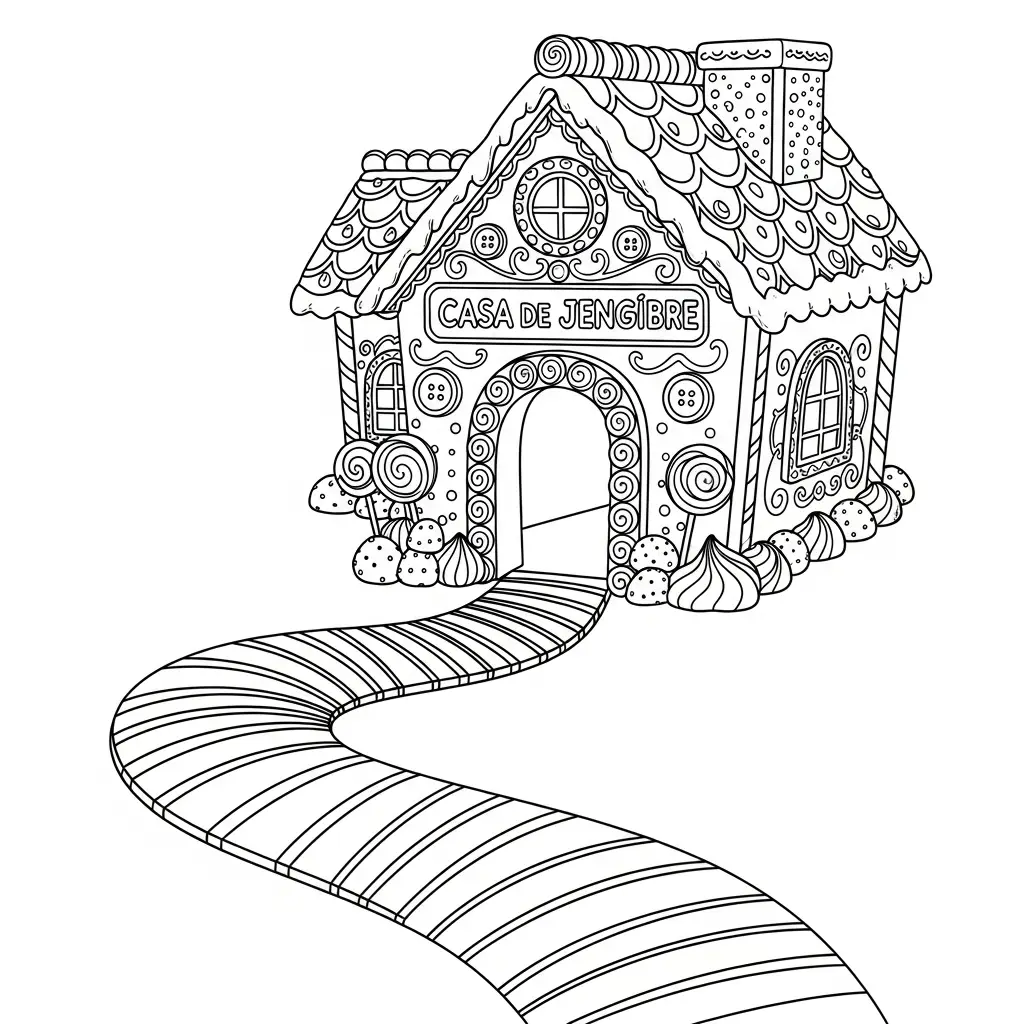 Casa de Jengibre para colorear para imprimir pdf gratis