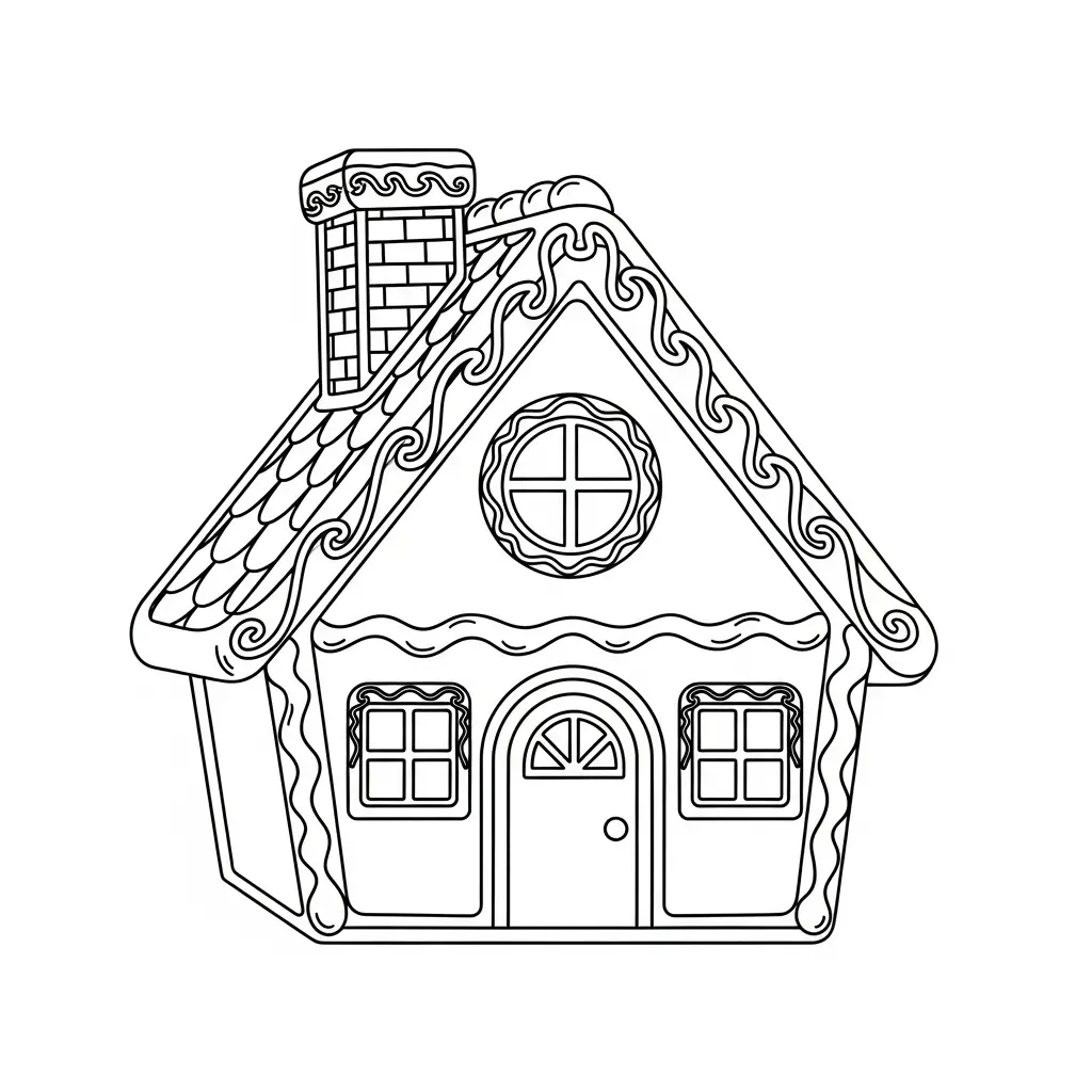 Casa de Jengibre para colorear para niño para imprimir gratis