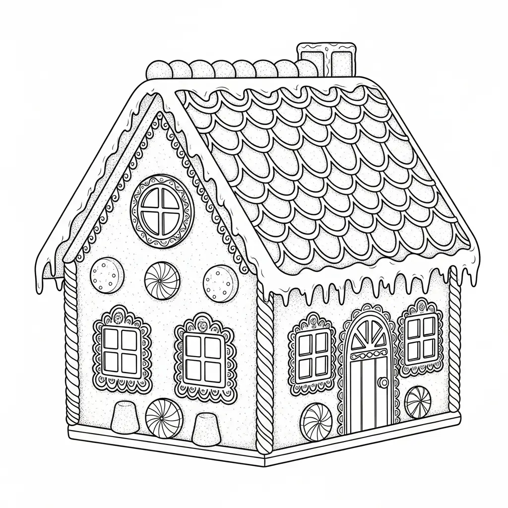 Casa de Jengibre para colorear para niño