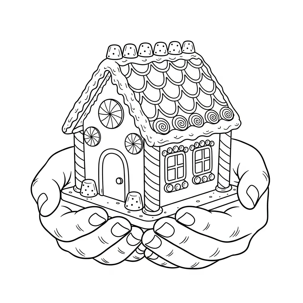 Casa de Jengibre para colorear para niño de 5 años