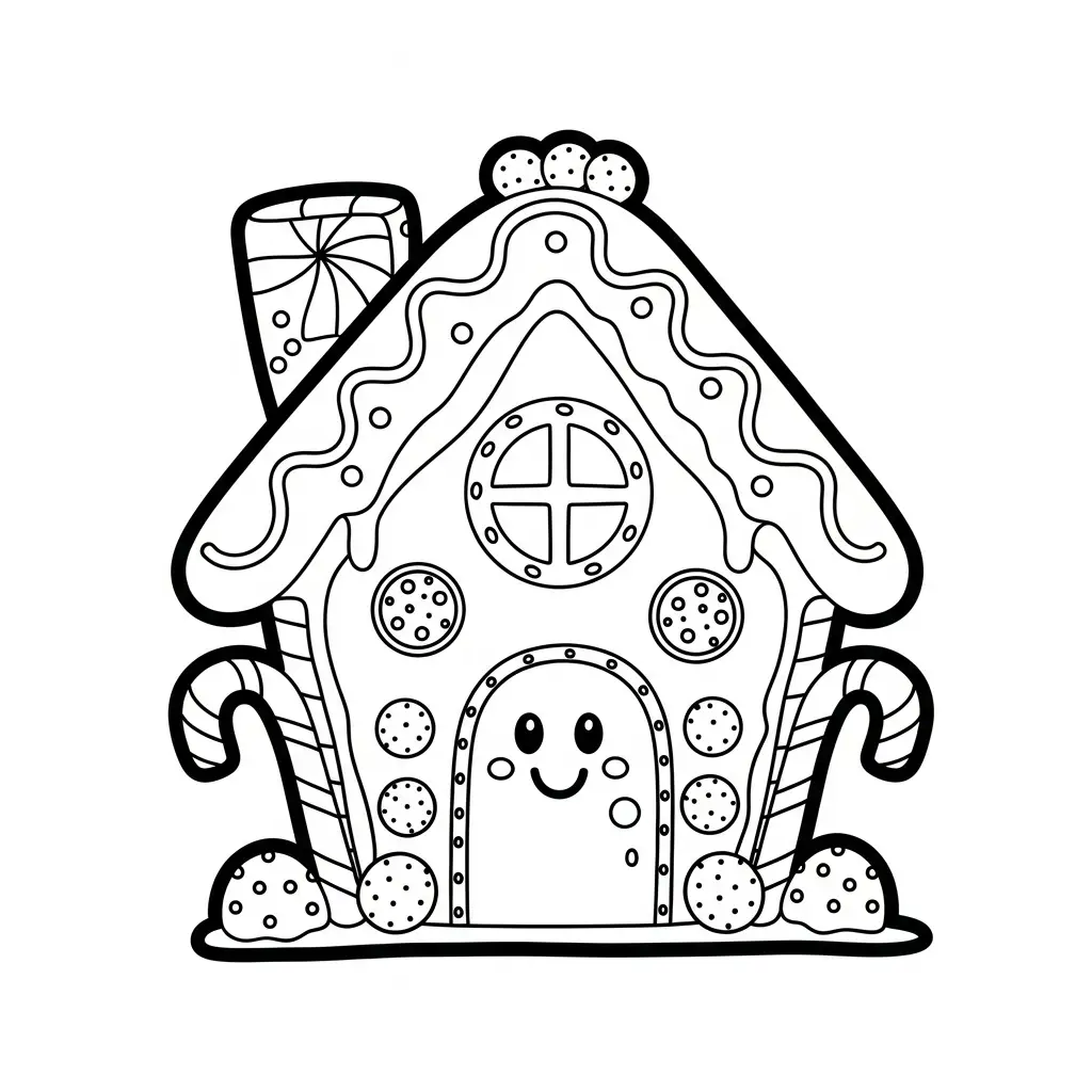 Casa de Jengibre para colorear para imprimir a4
