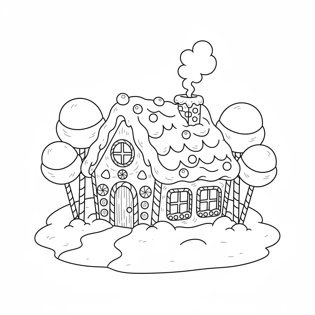 Casa de Jengibre para colorear para imprimir para niño de 10 años