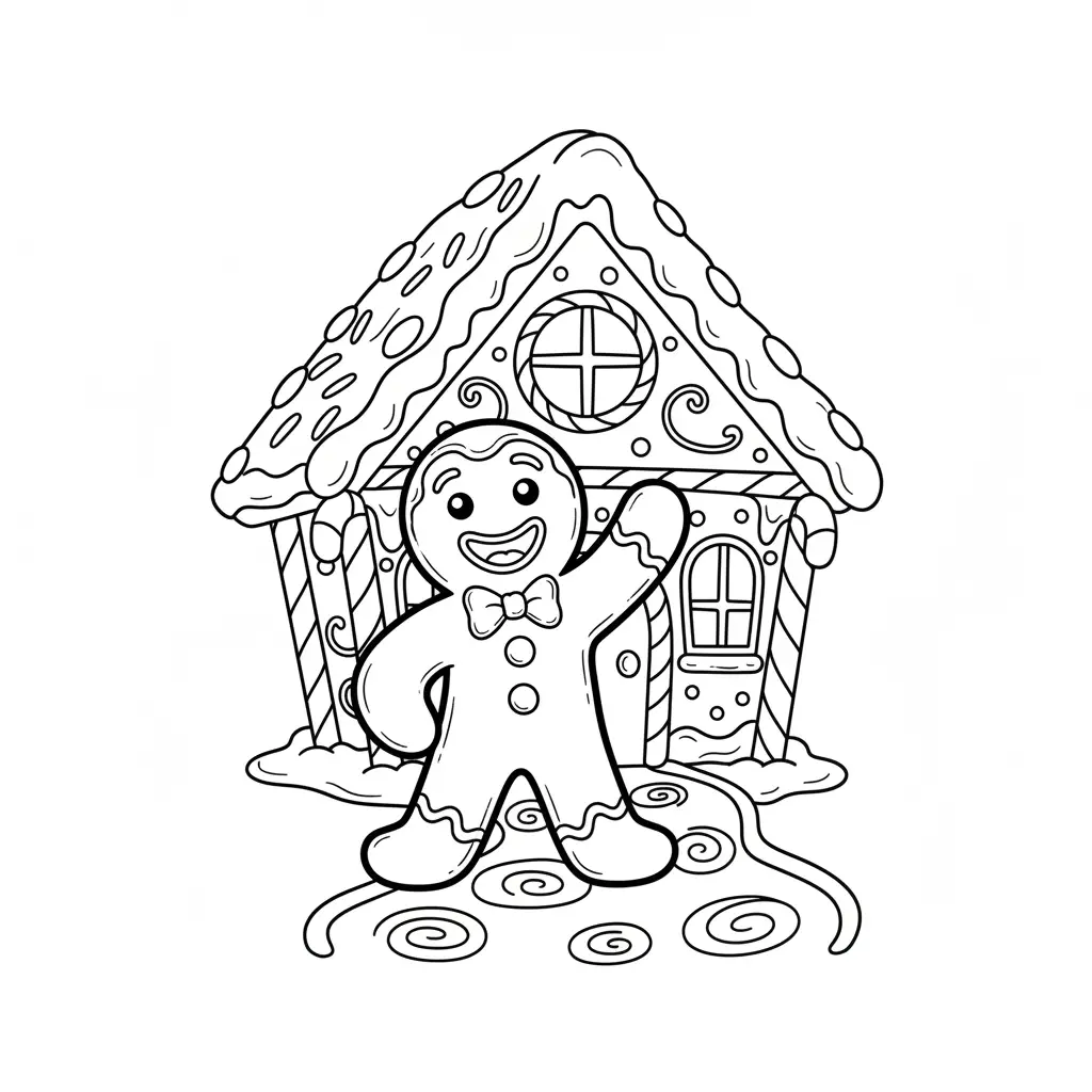Casa de Jengibre para colorear para niño de 10 años 1