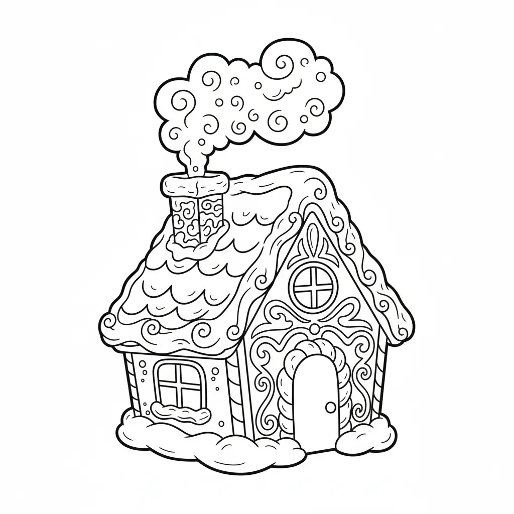 Casa de Jengibre para colorear para imprimir gratis pdf