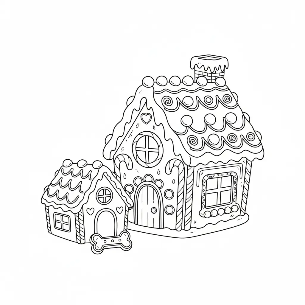 Casa de Jengibre para colorear para niño de 10 años 2