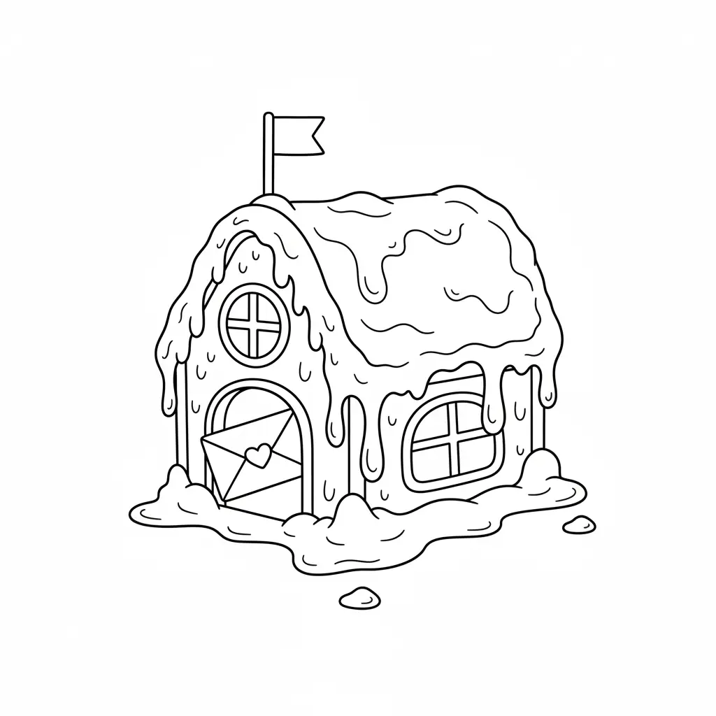 Casa de Jengibre para colorear para imprimir