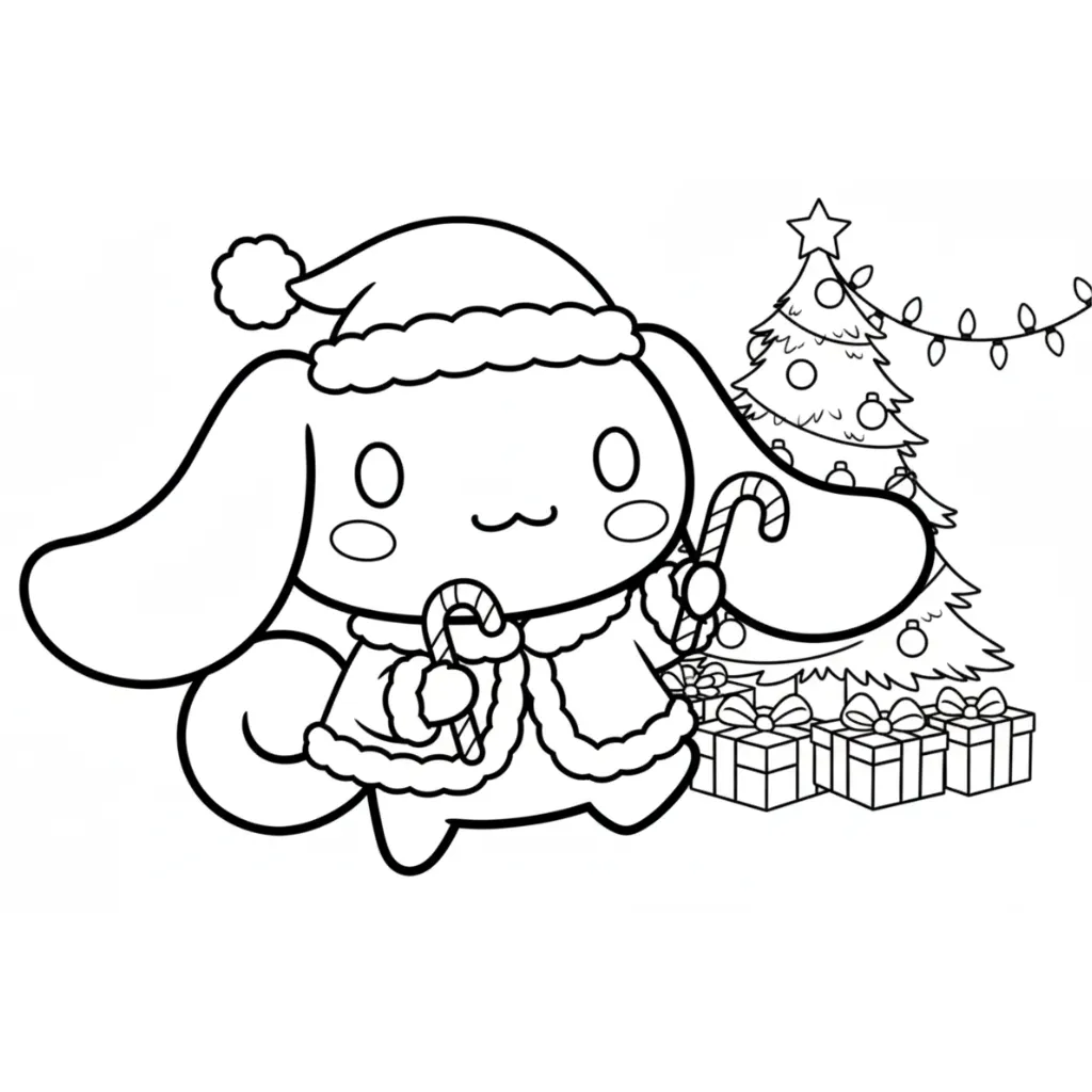 Cinnamoroll de Navidad 10 para colorear para imprimir para niño de 2 años