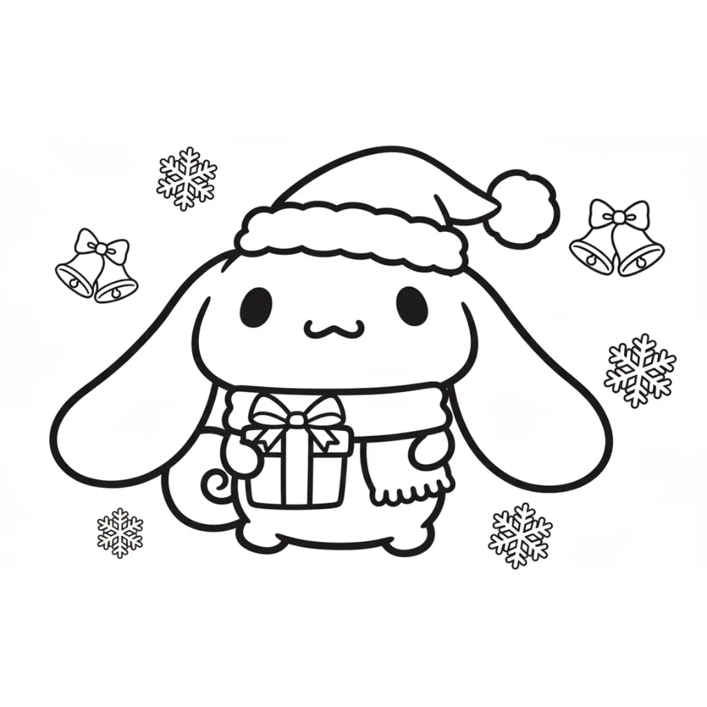 Cinnamoroll de Navidad 14 para colorear para imprimir gratis