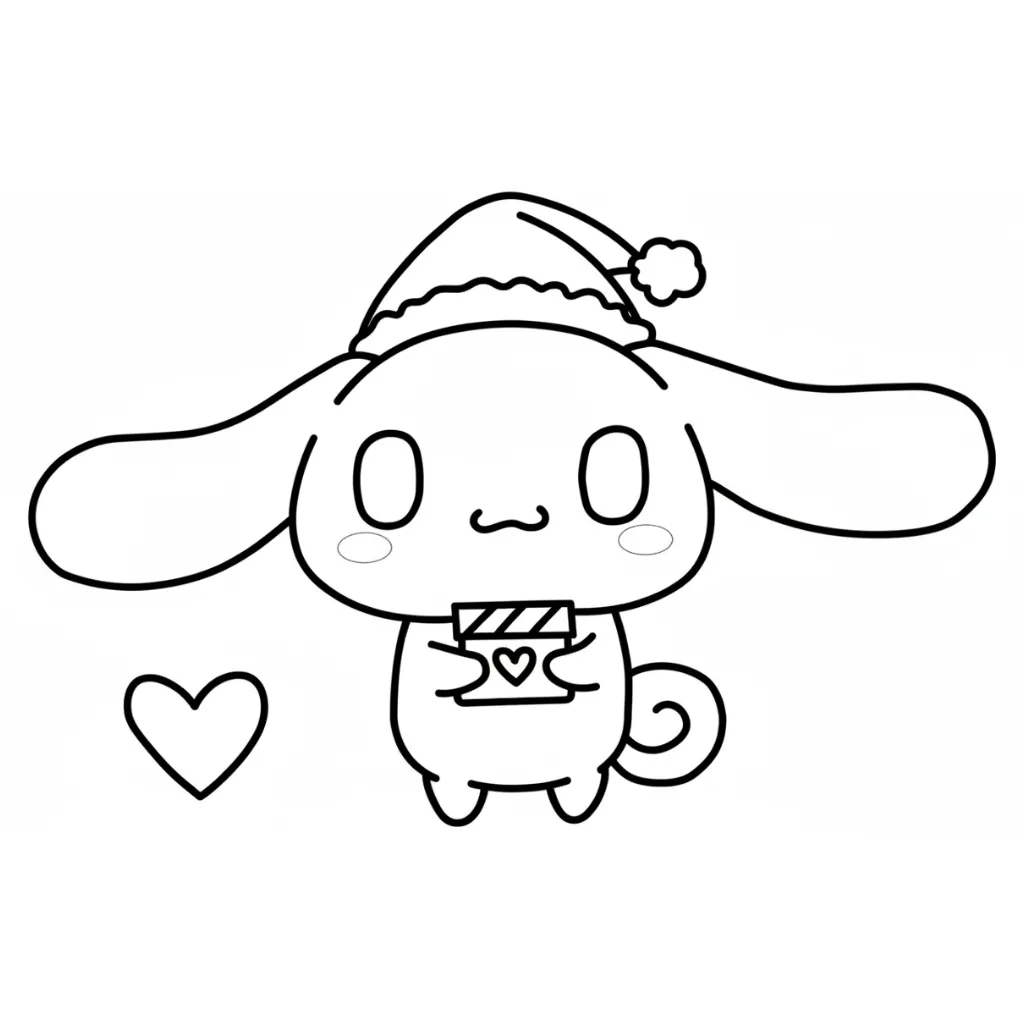 Cinnamoroll de Navidad 2 para colorear para imprimir para niño de 12 años