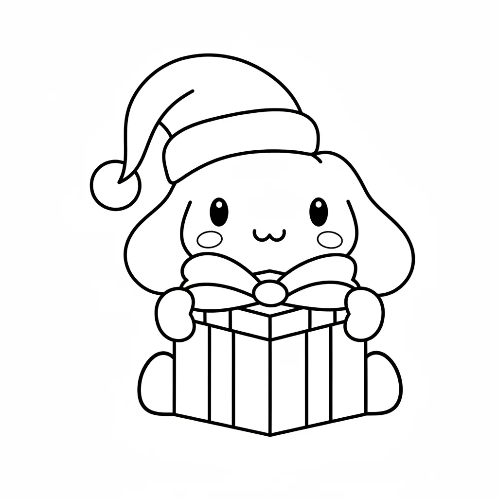 Cinnamoroll de Navidad 4 para colorear y dibujo para imprimir