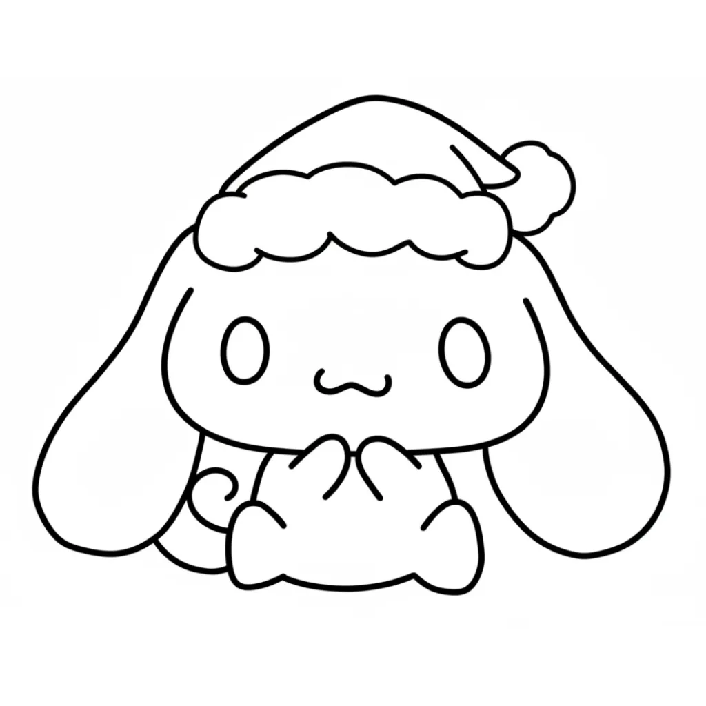 Cinnamoroll de Navidad 6 para colorear y recortar