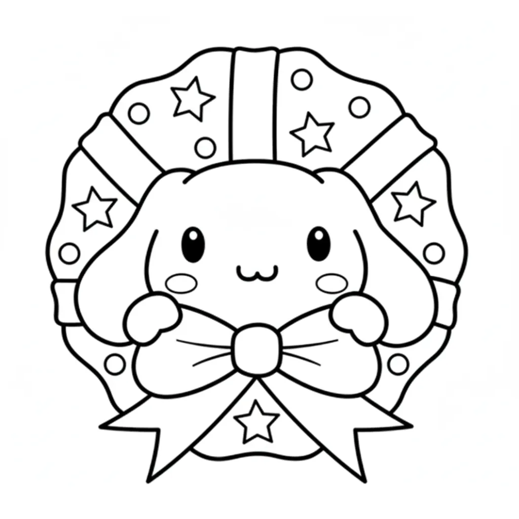 descargar Cinnamoroll de Navidad 7 para colorear gratis