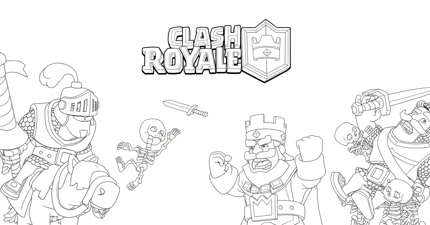 Clash Royale para colorear para imprimir para niño de 8 años