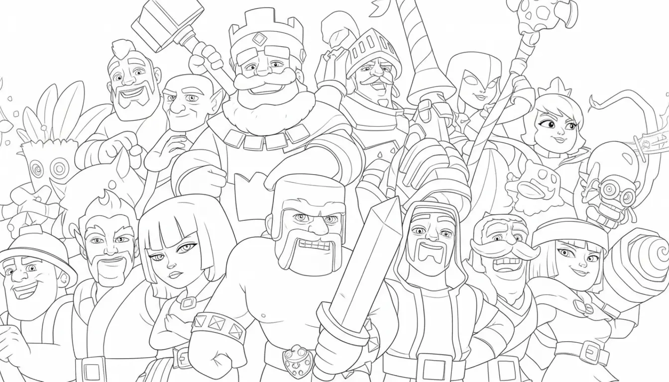 Clash Royale para colorear para niño de 4 años