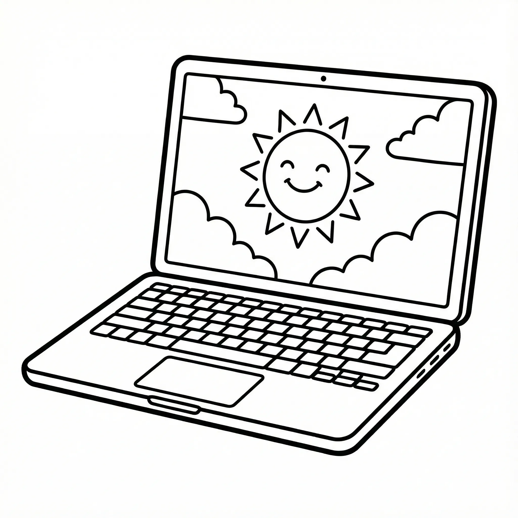 Computadora 6 de niño para colorear para imprimir