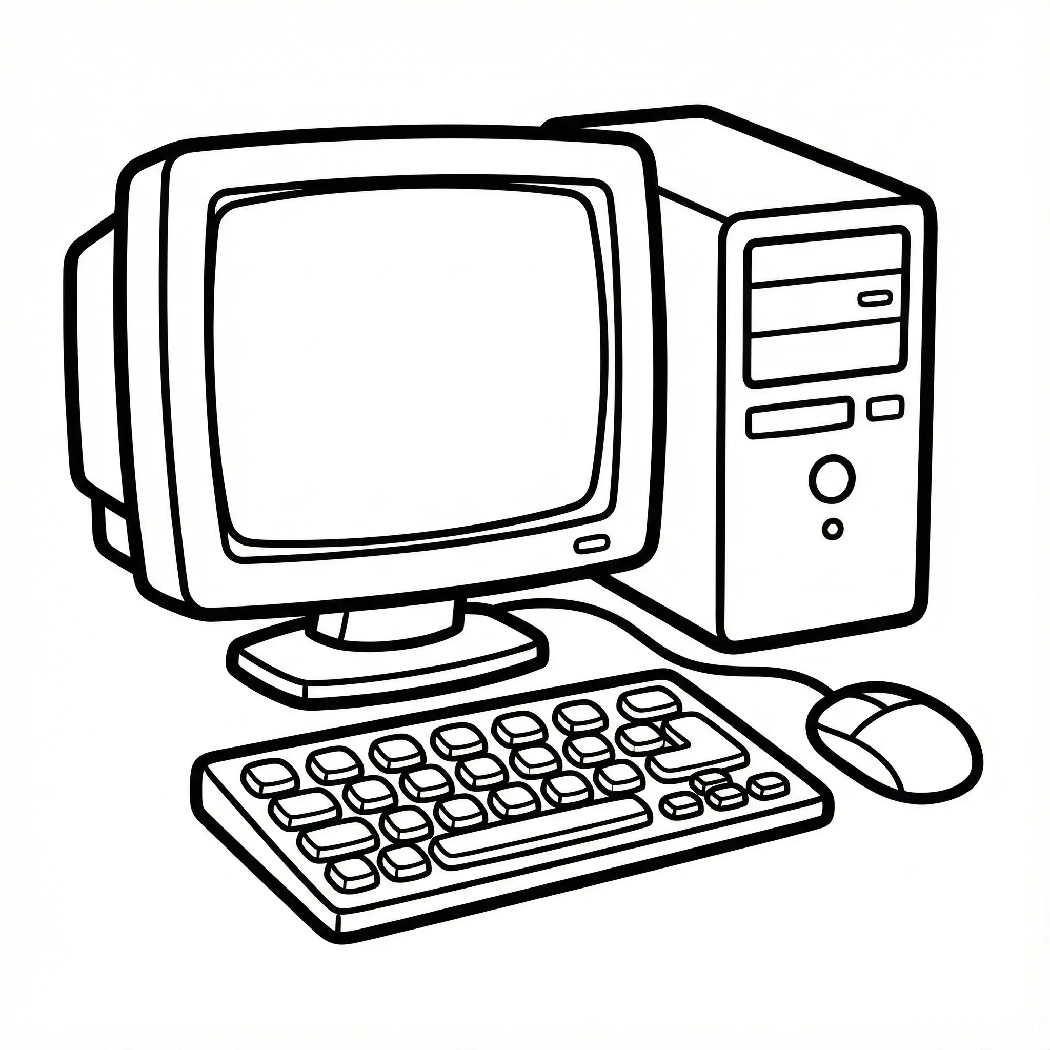 Computadora 7 para colorear para niño de 2 años