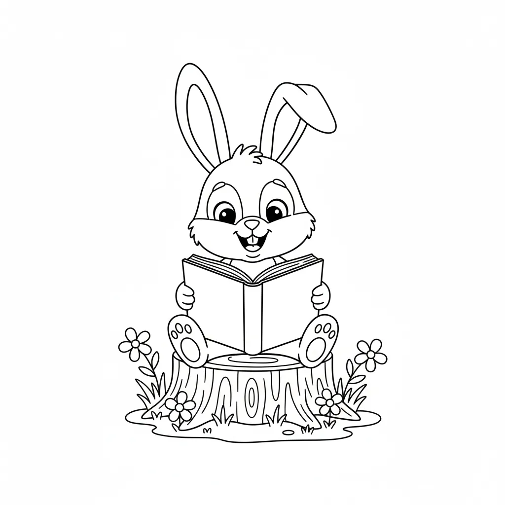 Conejo 11 para colorear para niños