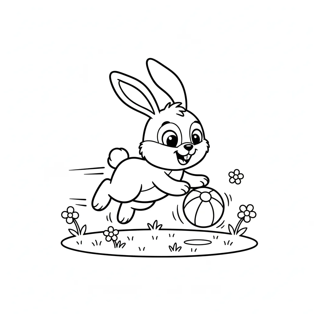 Conejo 19 para colorear para imprimir para niño de 4 años