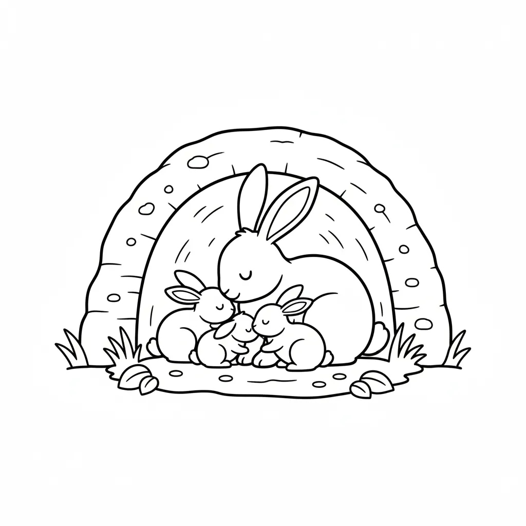 Conejo 4 para colorear para imprimir para niño de 7 años