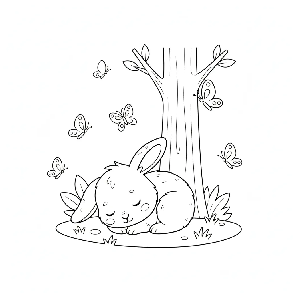 Conejo 6 para colorear para imprimir kawaii