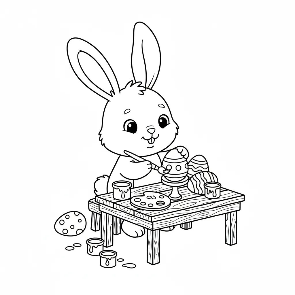 Conejo 7 para colorear para bebé para imprimir