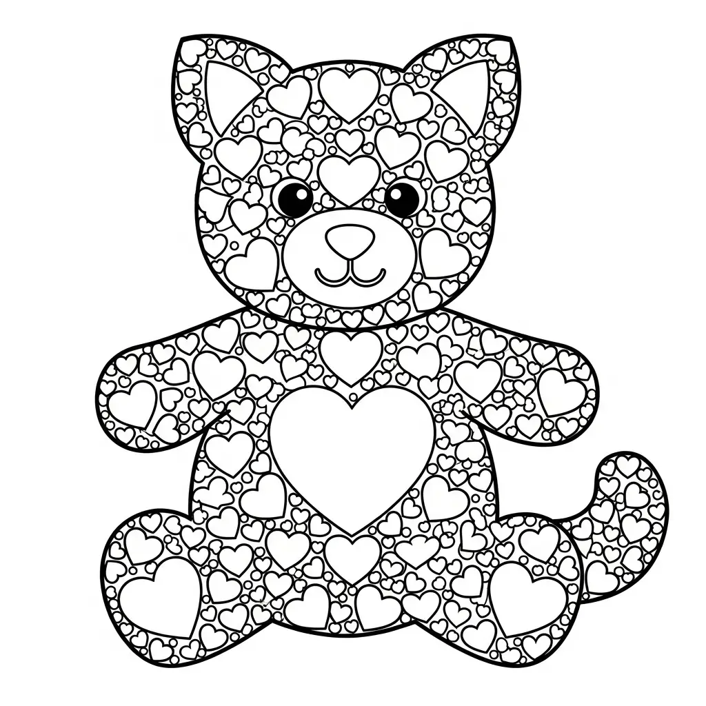 Corazones para colorear para niño 1