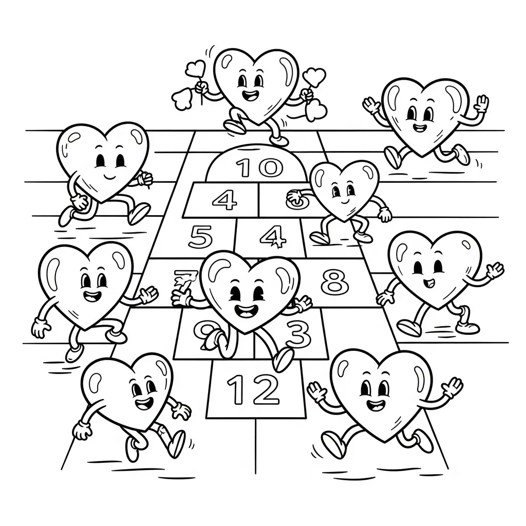 Corazones para colorear y aprendizaje