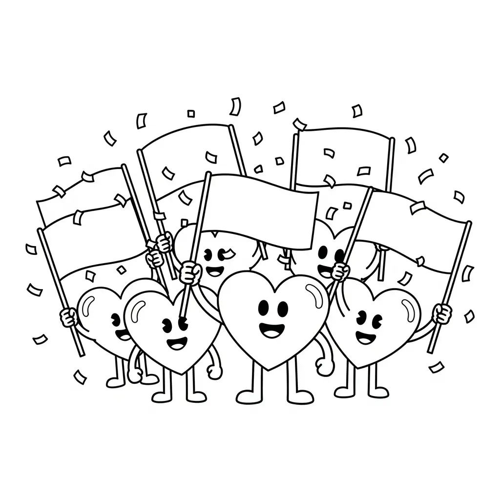 Corazones para colorear para niños para imprimir gratis