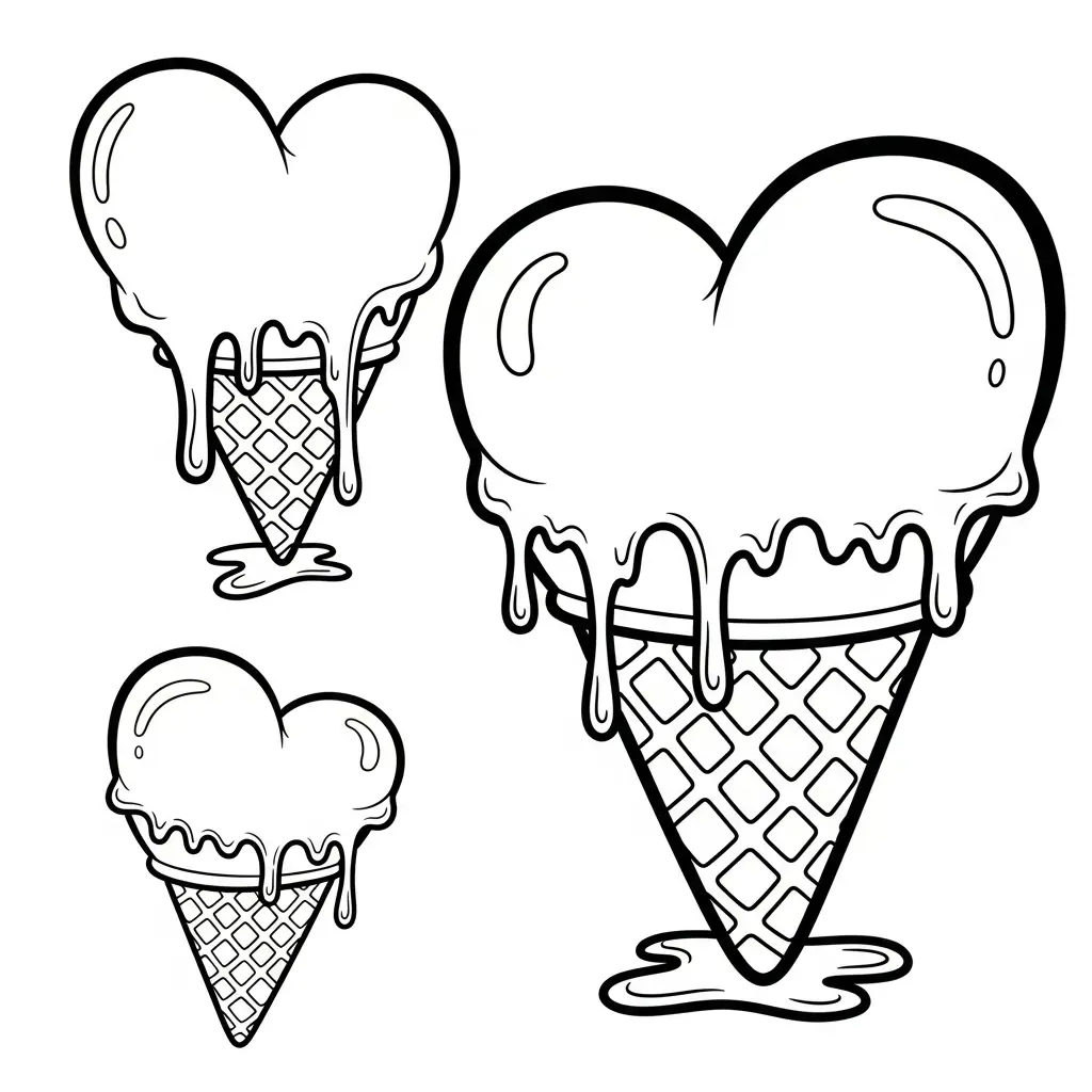 Corazones para colorear para imprimir kawaii 1