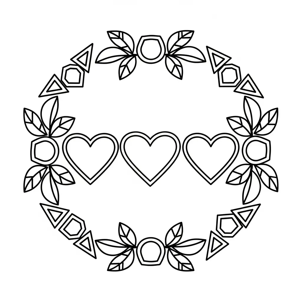 imagen para colorear Corazones niño