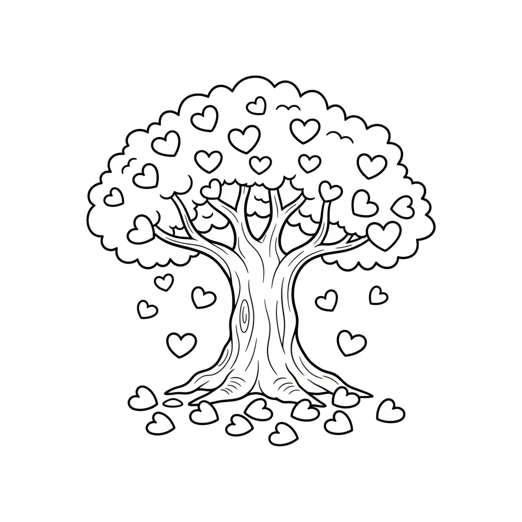 imagen para colorear Corazones niño 1