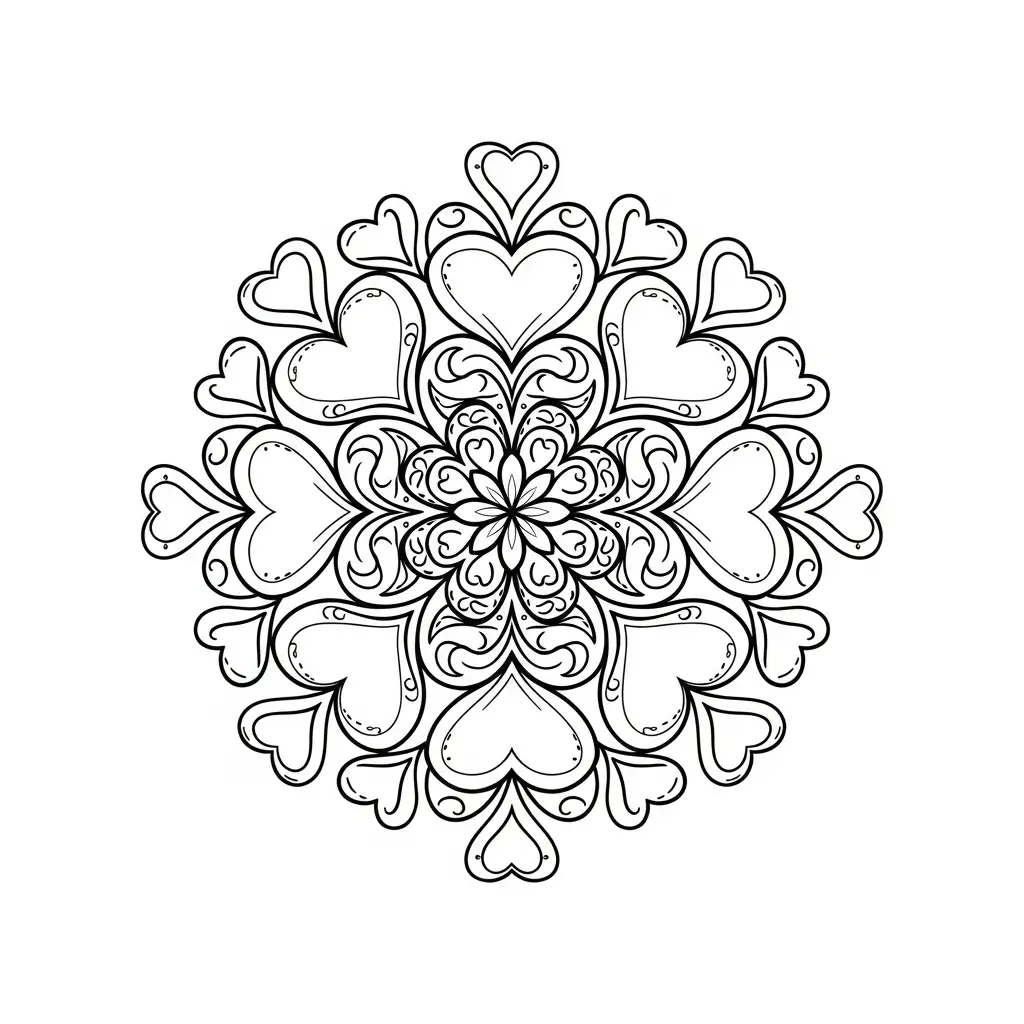 Corazones para colorear educativo para niño